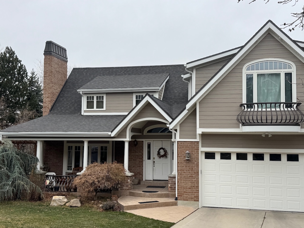 high-end custom home roofing project in Draper
